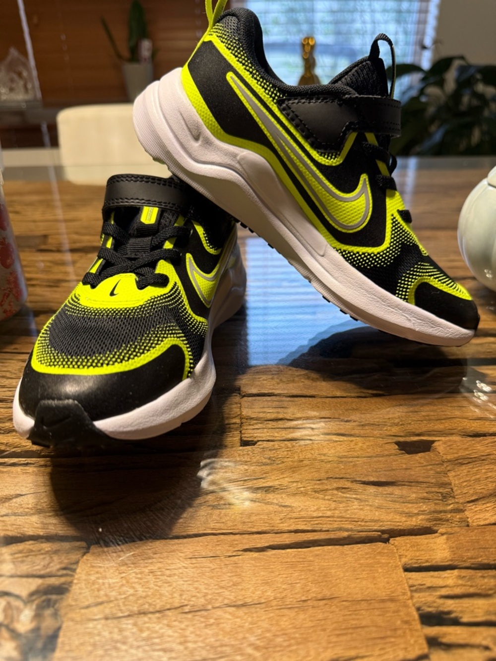 Nike Kids Sneakers - Black and Neon Yellow